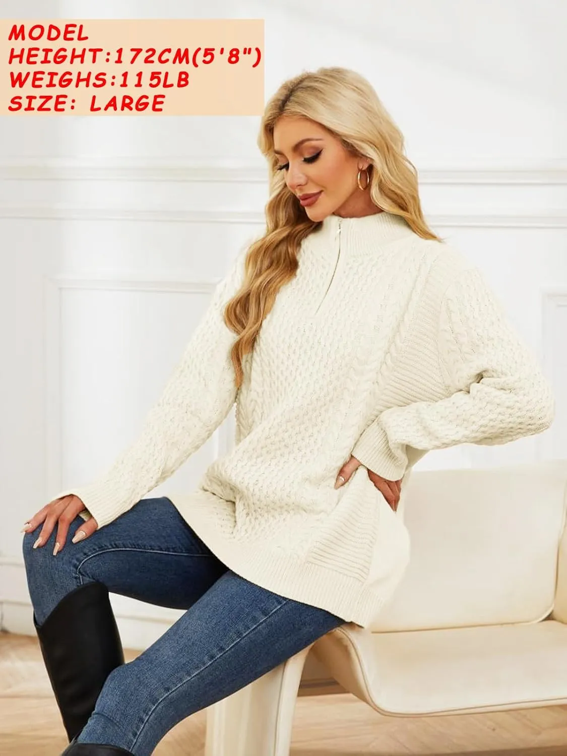 Men's Irish Fisherman Sweaters Cable Knit Half Zip Jacquard Pullover Sweater