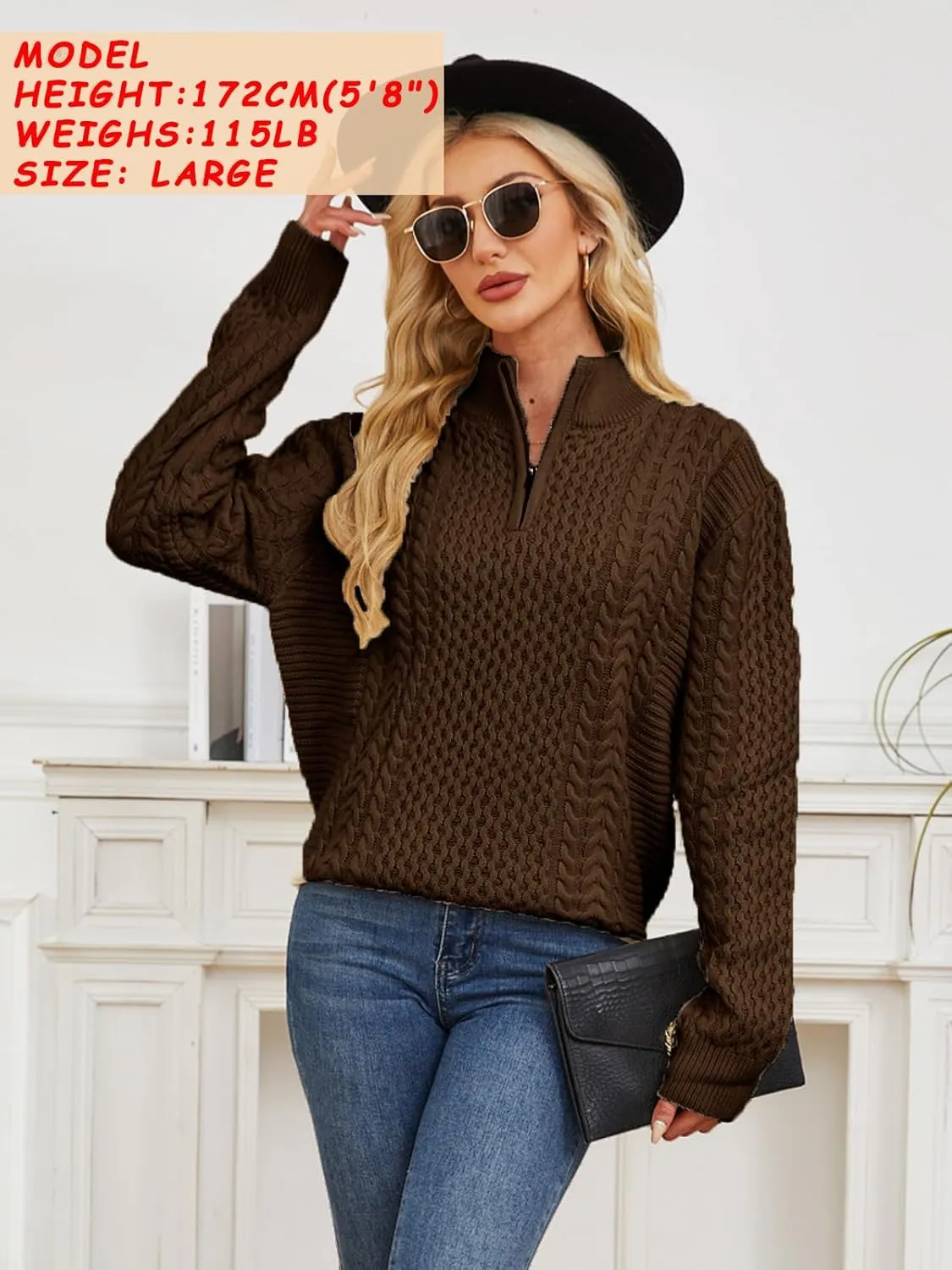 Men's Irish Fisherman Sweaters Cable Knit Half Zip Jacquard Pullover Sweater