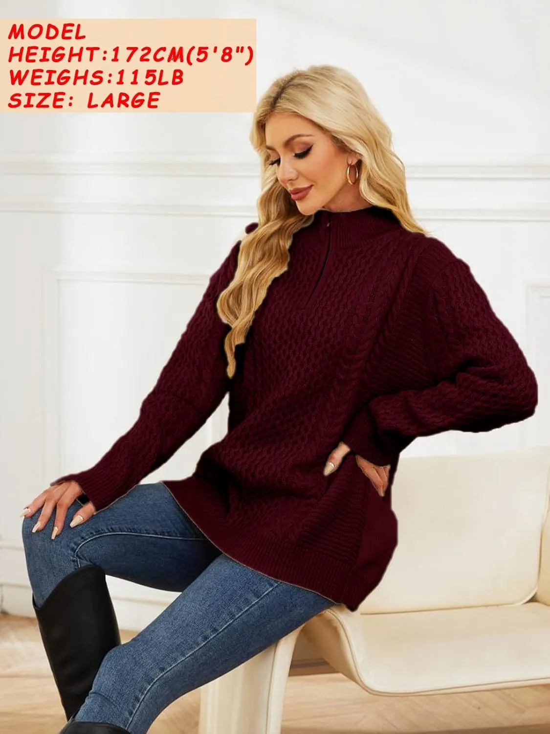 Men's Irish Fisherman Sweaters Cable Knit Half Zip Jacquard Pullover Sweater