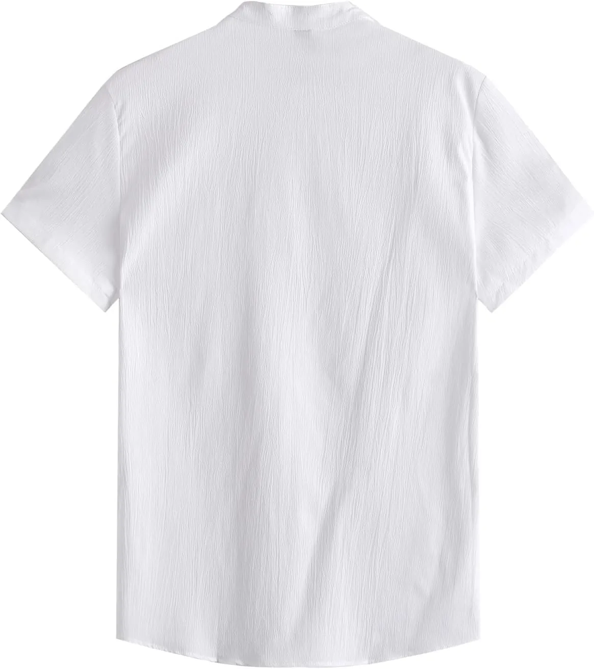 Men's Linen Henley Button Down Shirts Short Sleeve Casual T Shirt Top