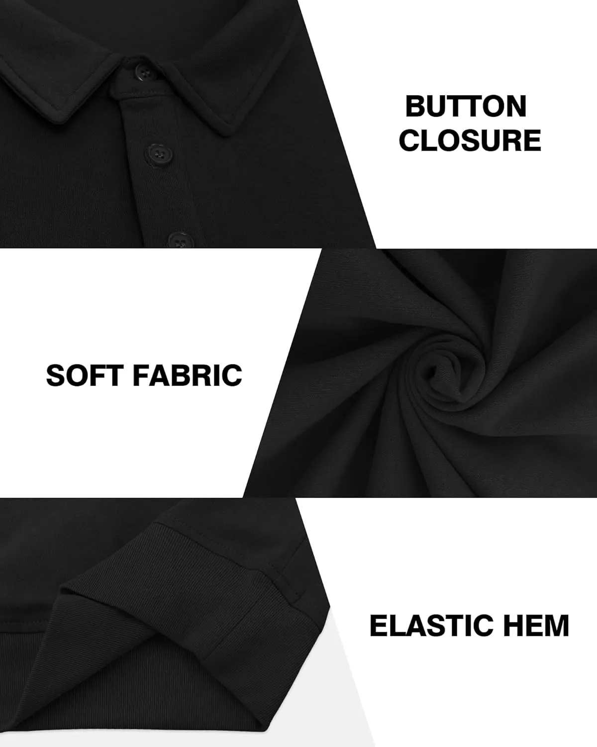 Men's Polo Shirts Short Sleeve Casual Banded Bottom Stretch Button Down Classic Golf Shirts Collared T-Shirt