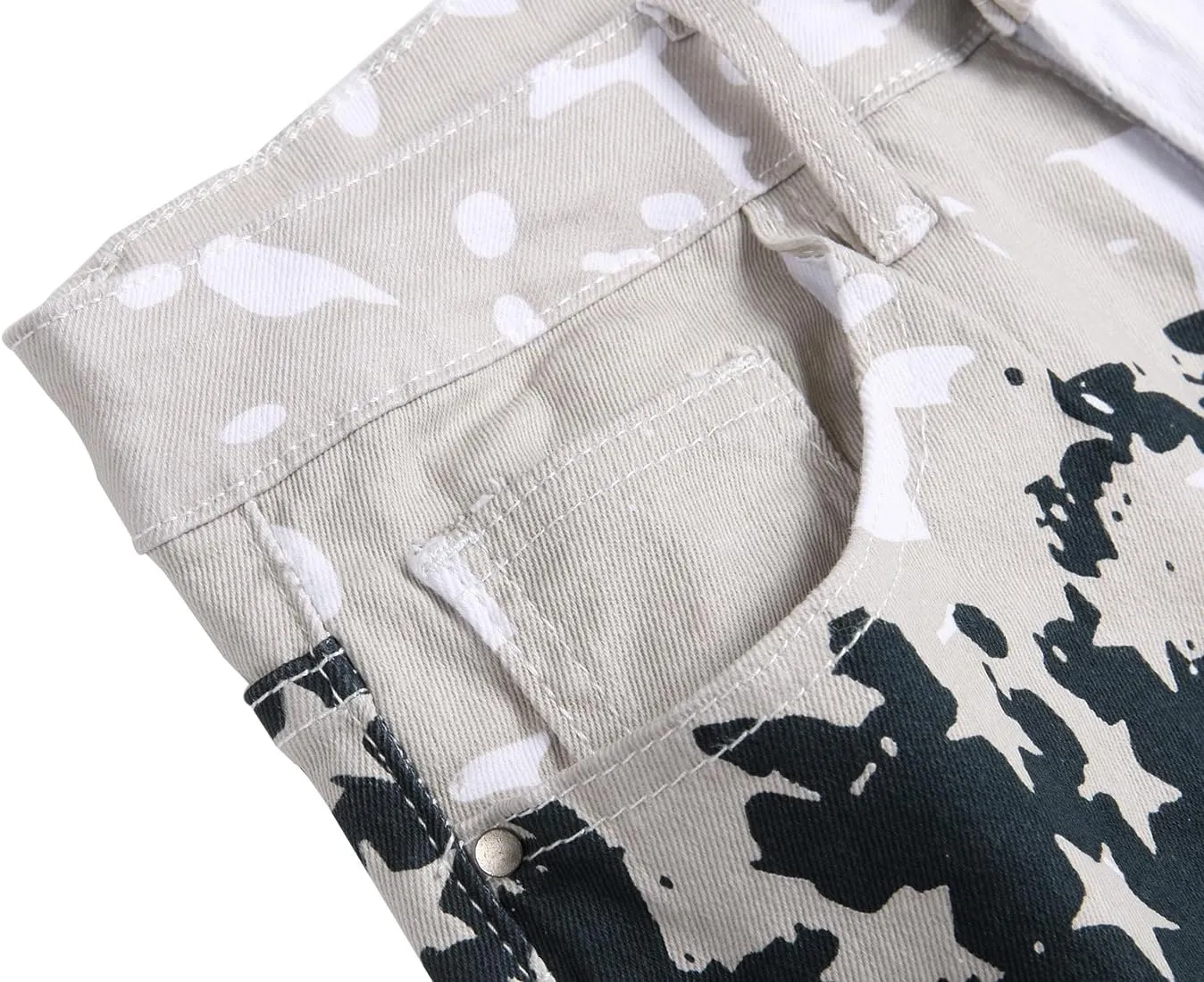 Mens Printed Jeans - Premium Jeans for Men Slim Fit - Skinny Stretch Denim Printed Pants for Men