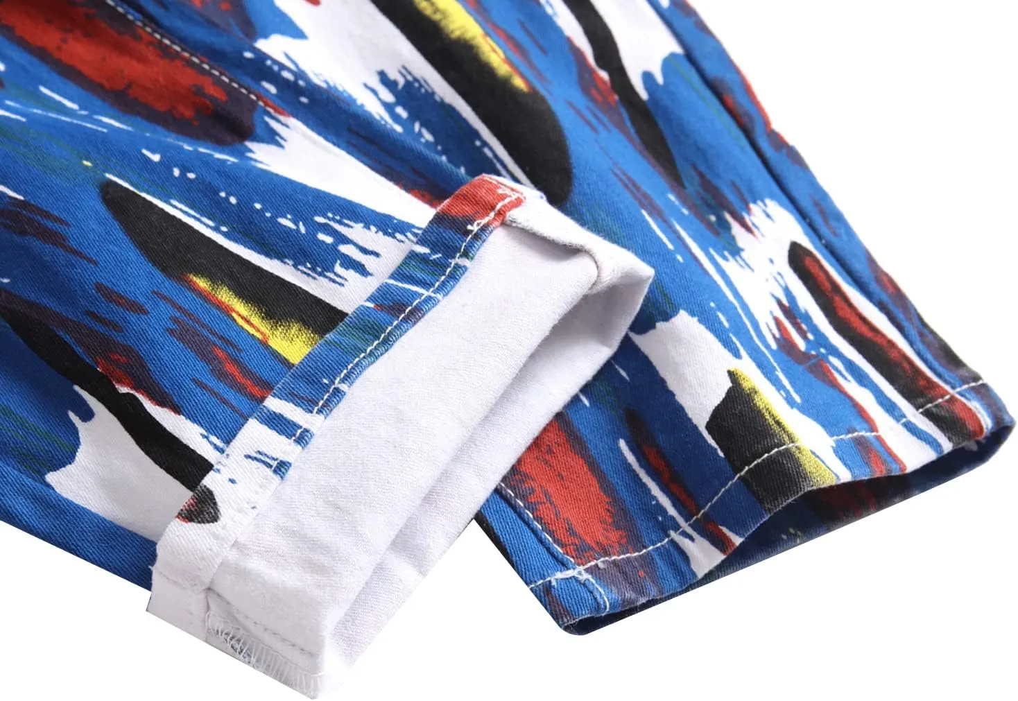 Mens Printed Jeans - Premium Jeans for Men Slim Fit - Skinny Stretch Denim Printed Pants for Men