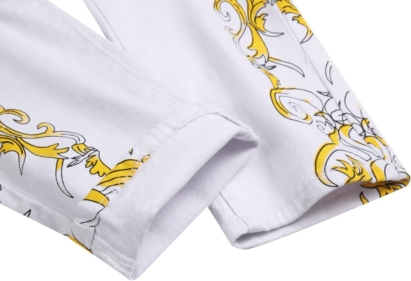 Mens Printed Jeans - Premium Jeans for Men Slim Fit - Skinny Stretch Denim Printed Pants for Men
