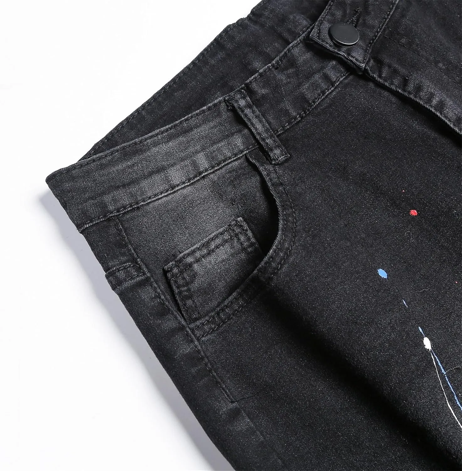 Mens Ripped Slim Stretch Denim Pants Destroyed Distressed Trousers Slim Fit Skinny Streetwear Denim Jean