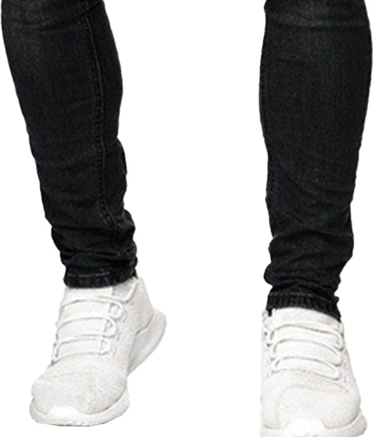 Mens Ripped Slim Stretch Denim Pants Destroyed Distressed Trousers Slim Fit Skinny Streetwear Denim Jean