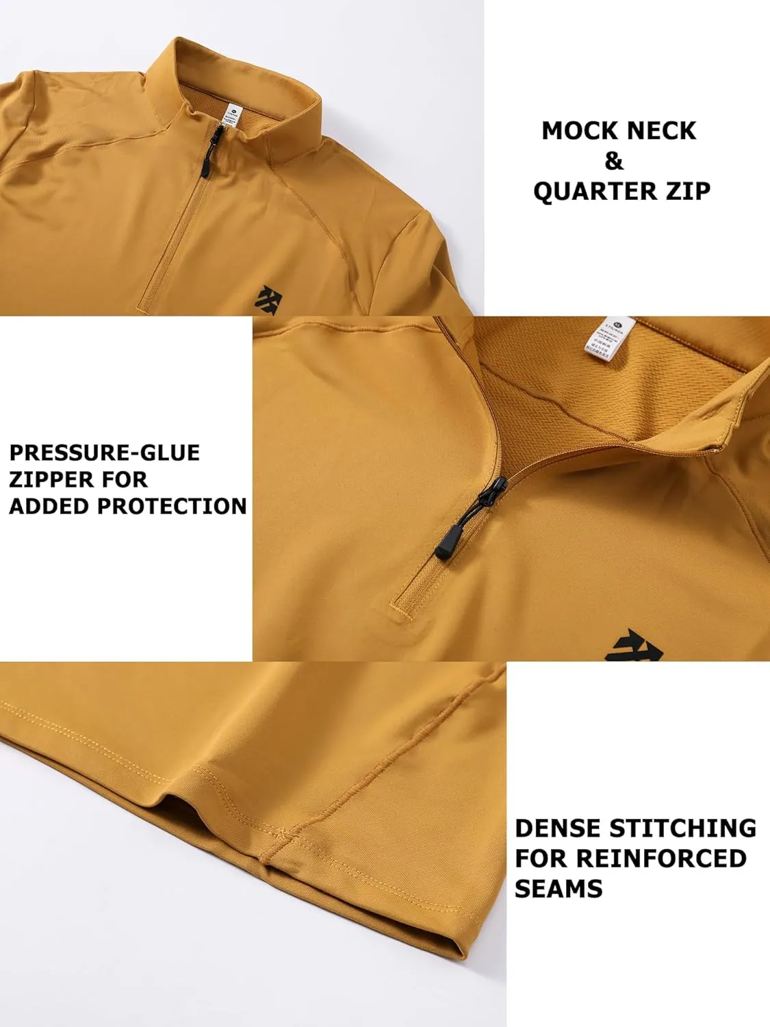 Mens Running Shirts Skinny Moisture Wicking Quarter Zip Pullover Workout Outdoor Sports Golf Pickleball Shirts for Men