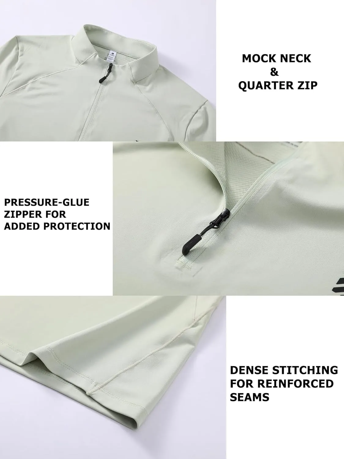 Mens Running Shirts Skinny Moisture Wicking Quarter Zip Pullover Workout Outdoor Sports Golf Pickleball Shirts for Men