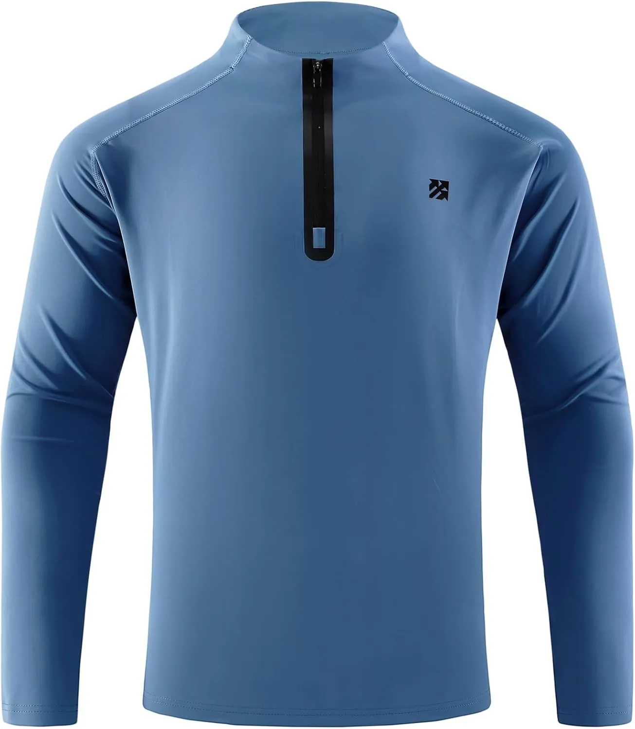 Mens Running Shirts Skinny Moisture Wicking Quarter Zip Pullover Workout Outdoor Sports Golf Pickleball Shirts for Men