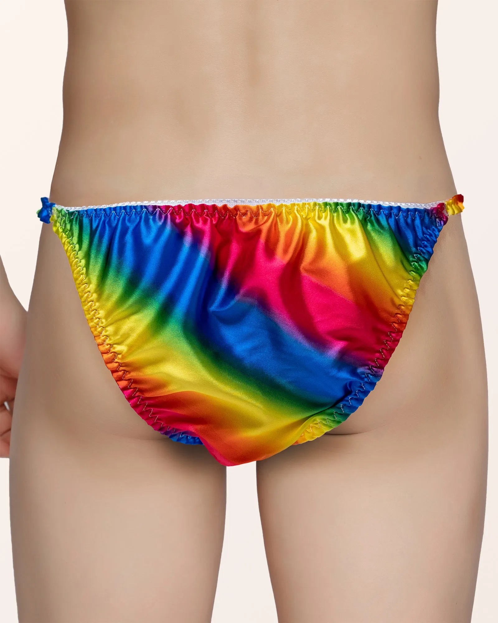 Men's Satin Tanga Briefs - Rainbow
