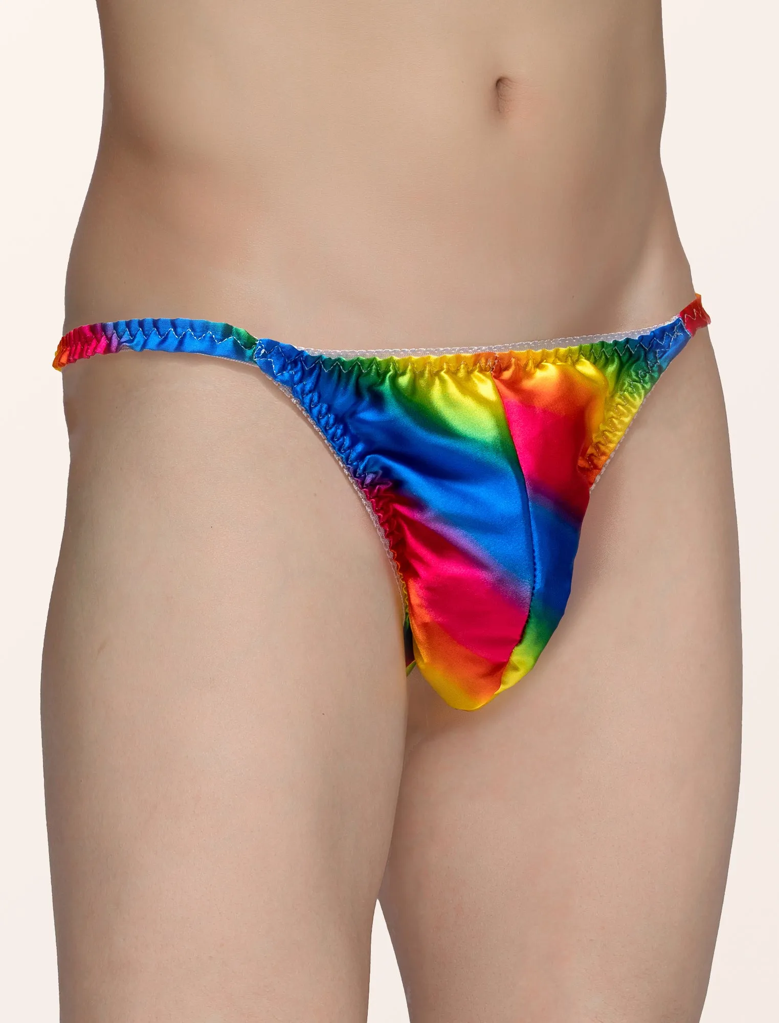 Men's Satin Tanga Briefs - Rainbow