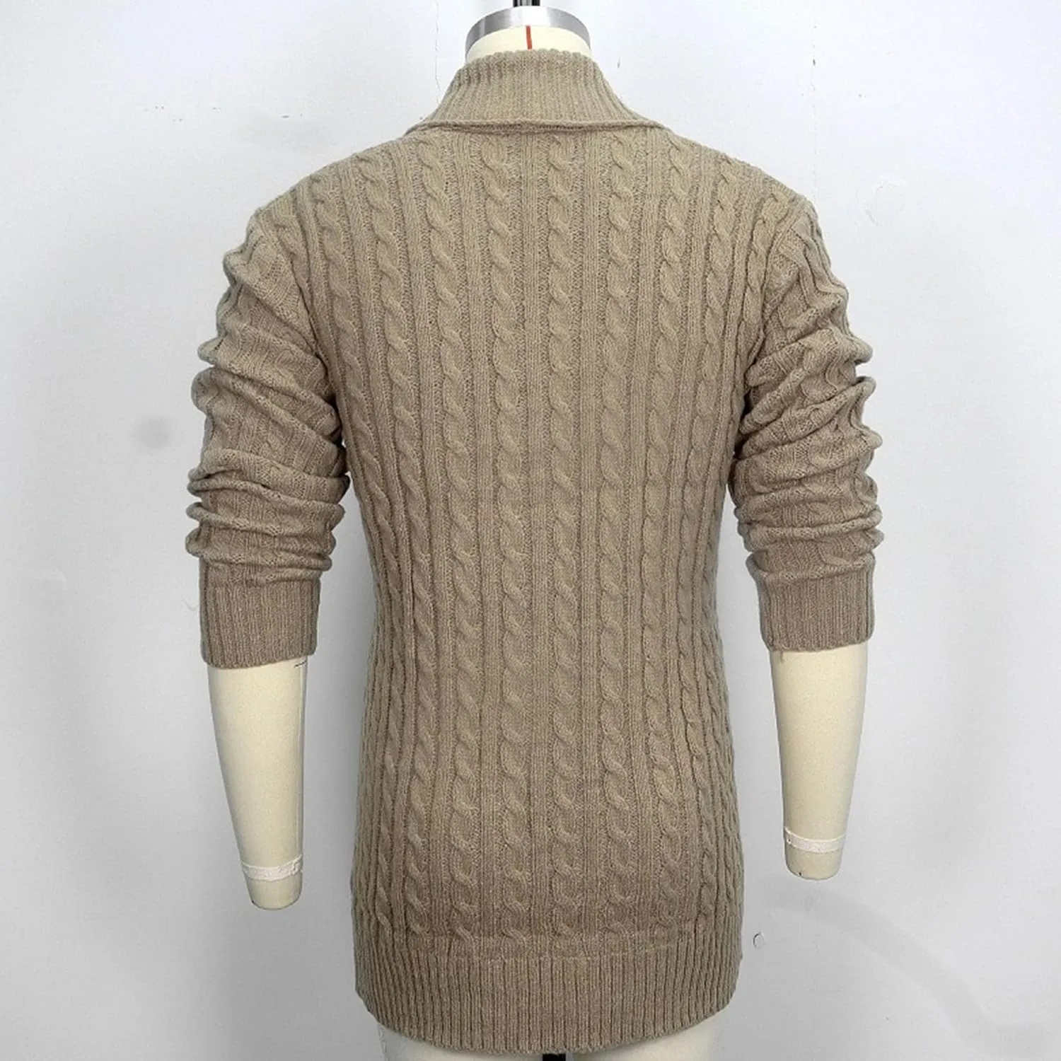 Men's Shawl Collar Cardigan Sweater Slim Button Knit Ribbed Sweaters Long Cardigans Long Sleeve Knitted Outerwear