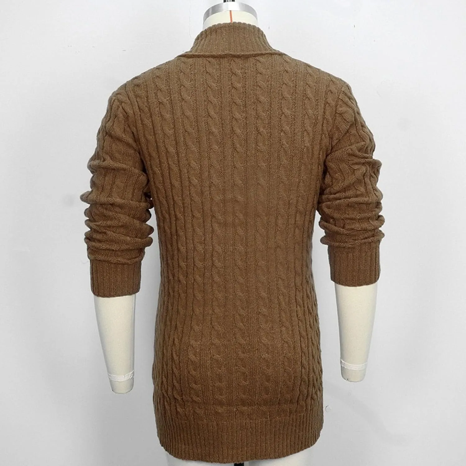 Men's Shawl Collar Cardigan Sweater Slim Button Knit Ribbed Sweaters Long Cardigans Long Sleeve Knitted Outerwear