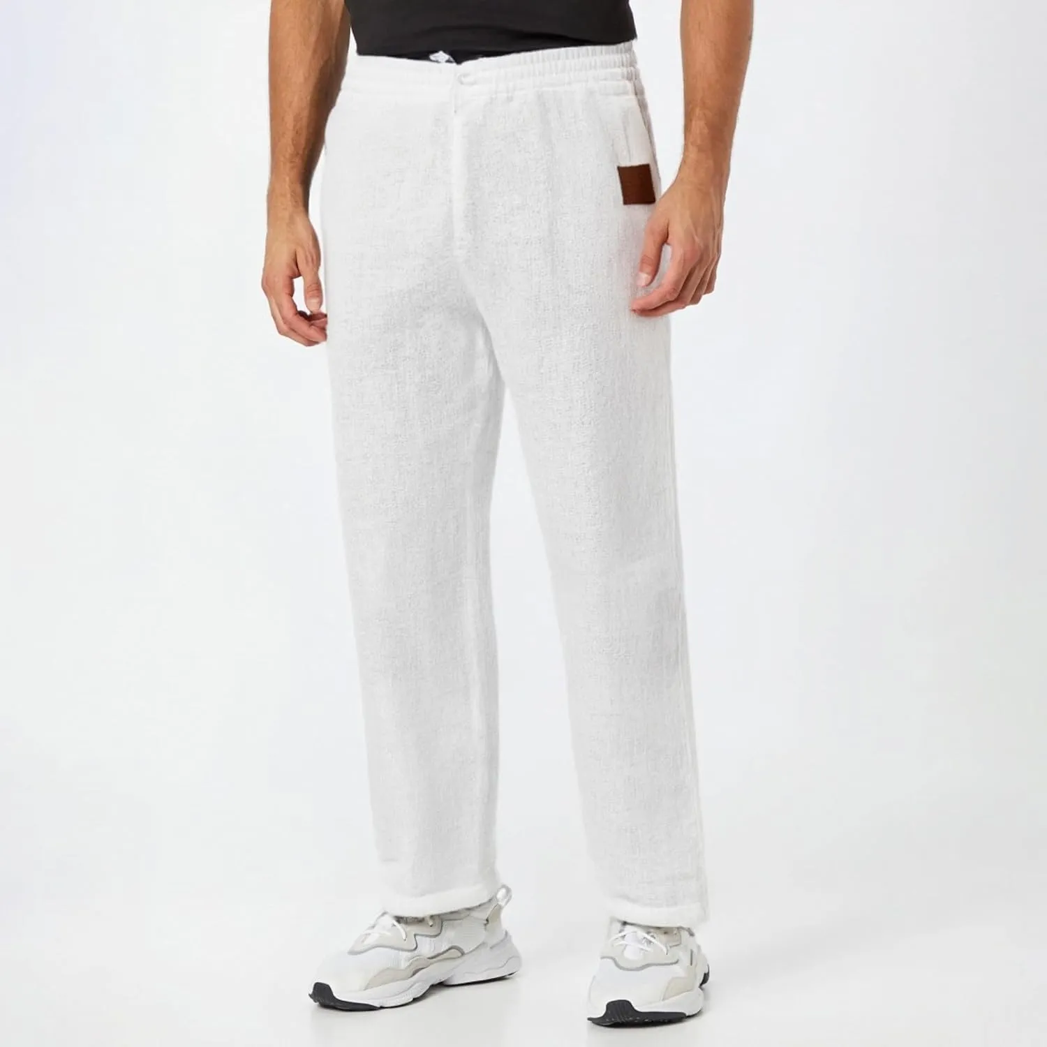 Men's Sports Pants, Beach Sun Protection Elastic Band Trousers, Straight Casual Solid Thin Breathable Sports Pants