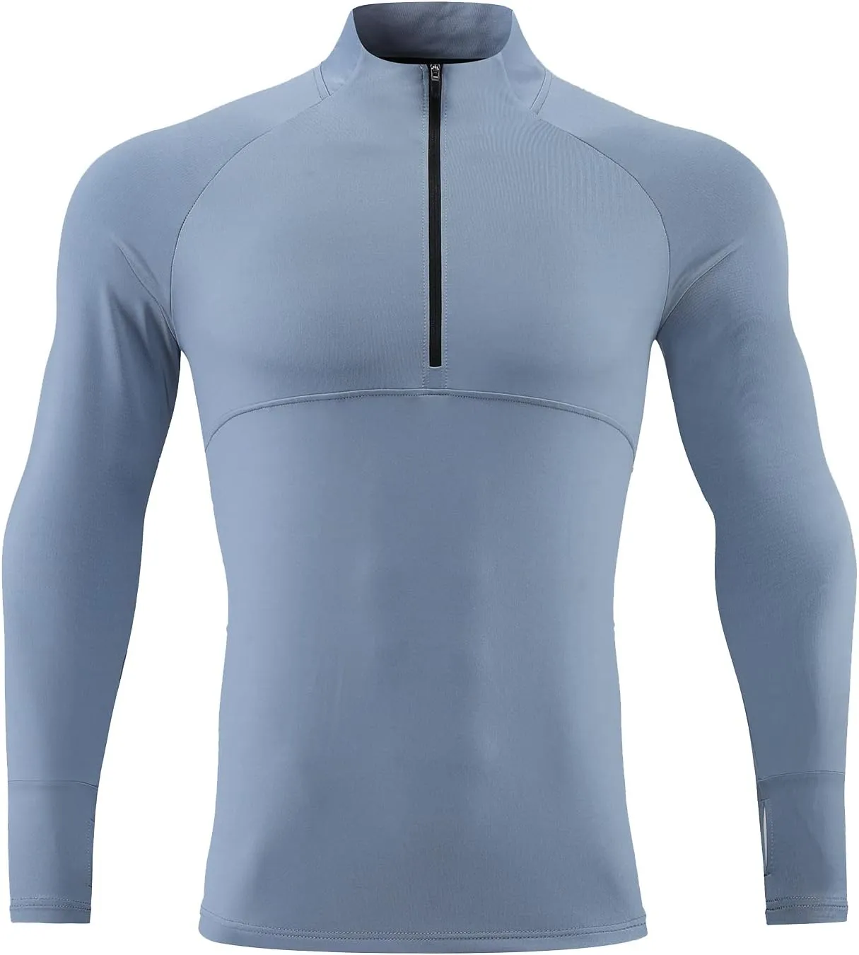 Men's Sports Shirts 1/4 Zip Long Sleeve Running Pullover Tops, Quick Dry Workout Shirts for Gym Athletic Basketball