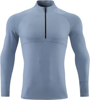 Men's Sports Shirts 1/4 Zip Long Sleeve Running Pullover Tops, Quick Dry Workout Shirts for Gym Athletic Basketball