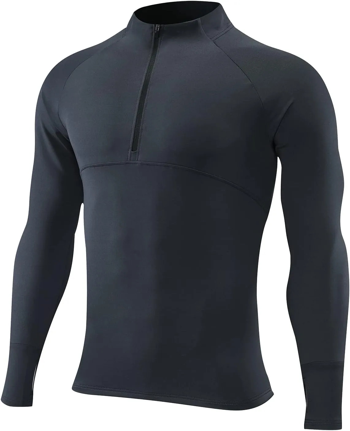 Men's Sports Shirts 1/4 Zip Long Sleeve Running Pullover Tops, Quick Dry Workout Shirts for Gym Athletic Basketball