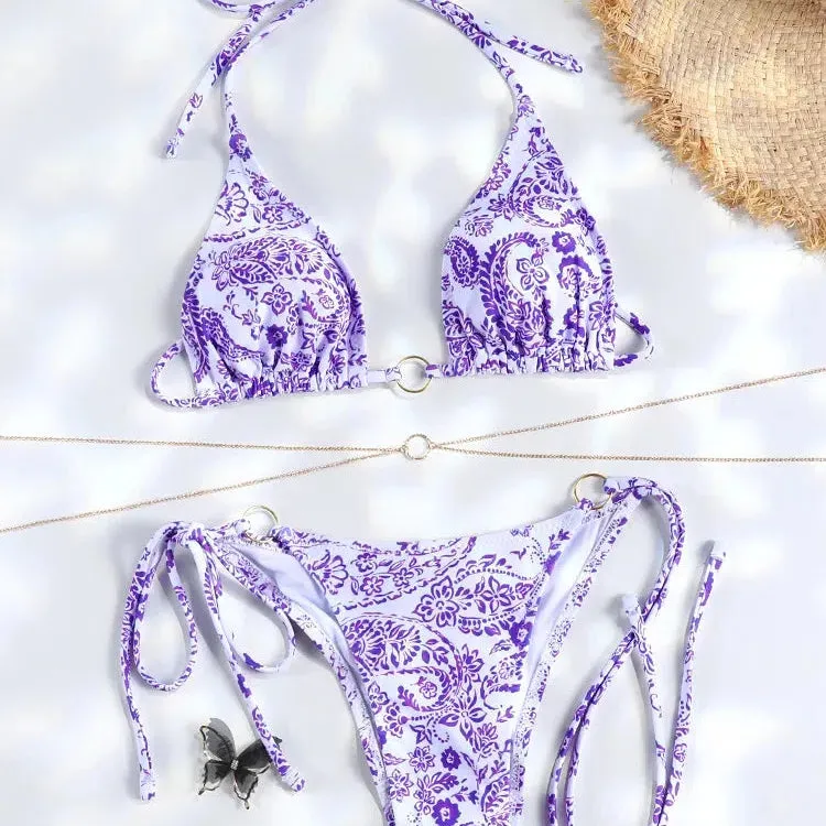 Mini Bowknot Bikinis Set for Women Patchwork Swimsuit