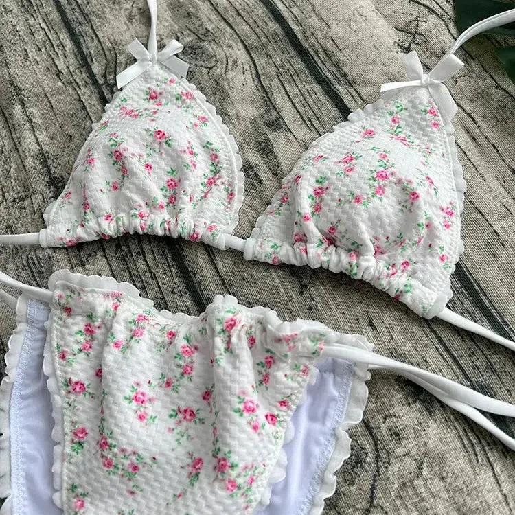 Mini Bowknot Bikinis Set for Women Patchwork Swimsuit