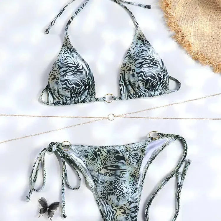 Mini Bowknot Bikinis Set for Women Patchwork Swimsuit