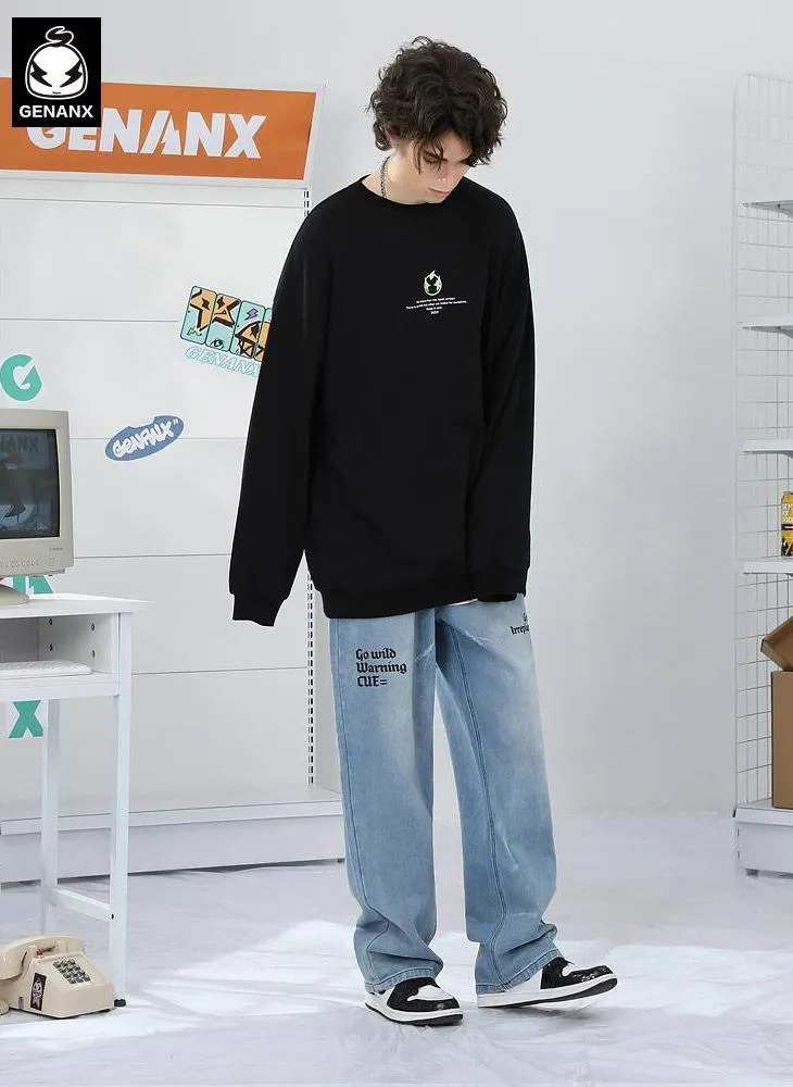 Minimalist Plain Crew Neck Sweatshirt