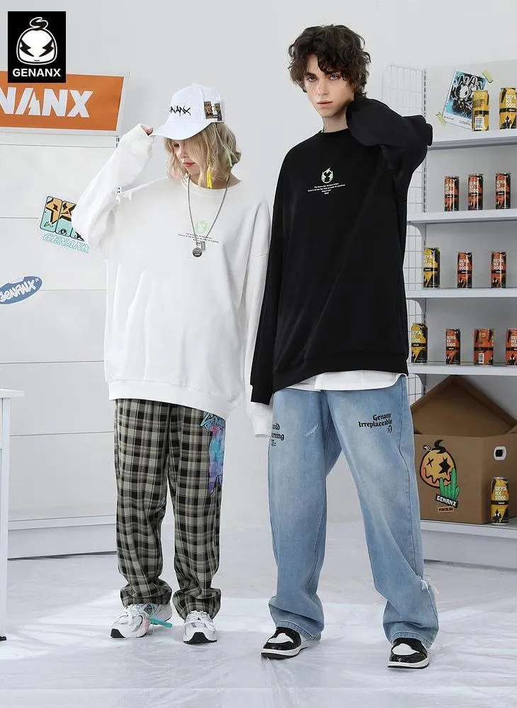 Minimalist Plain Crew Neck Sweatshirt