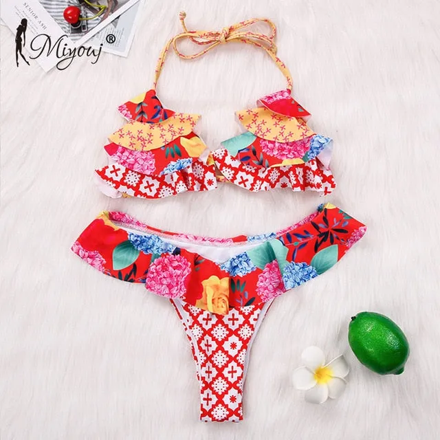 Miyouj Ruffle Bikini Off Shoulder