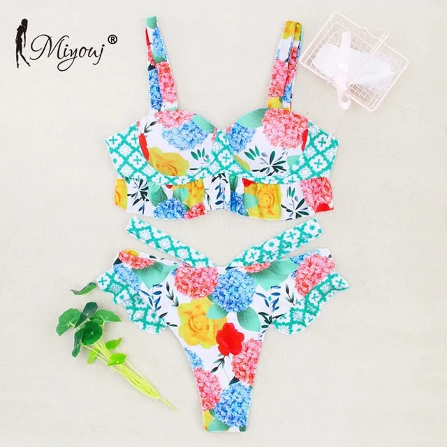 Miyouj Ruffle Bikini Off Shoulder