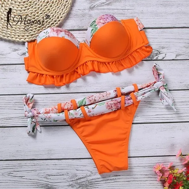 Miyouj Ruffle Bikini Off Shoulder