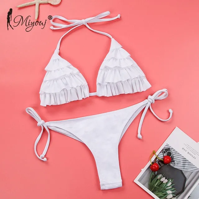 Miyouj Ruffle Bikini Off Shoulder