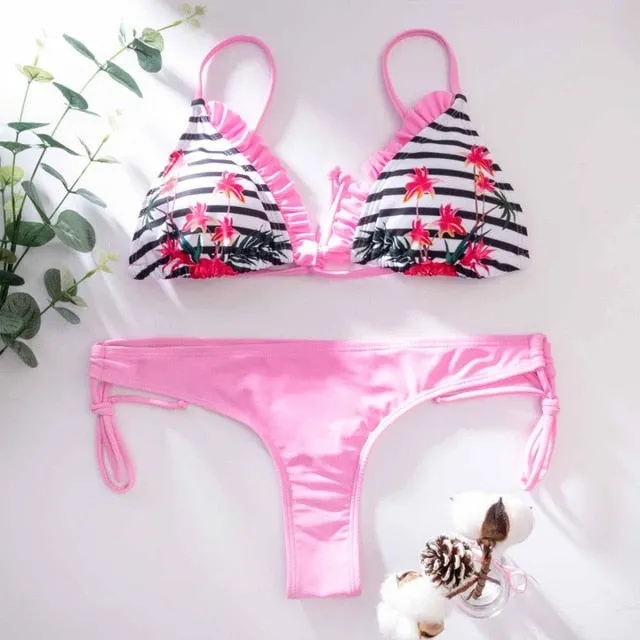 Miyouj Ruffle Bikini Off Shoulder