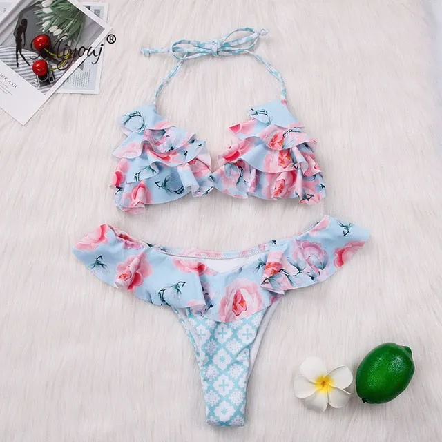 Miyouj Ruffle Bikini Off Shoulder
