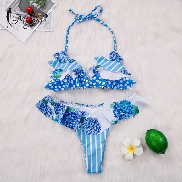 Miyouj Ruffle Bikini Off Shoulder