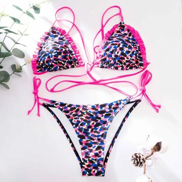 Miyouj Ruffle Bikini Off Shoulder