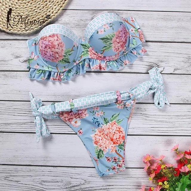 Miyouj Ruffle Bikini Off Shoulder