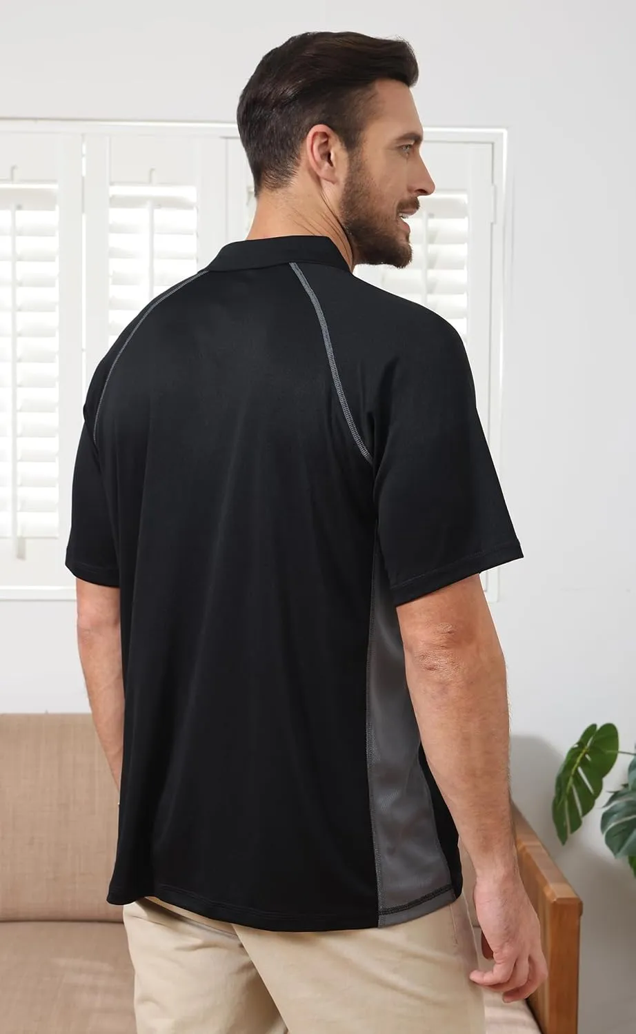 MOHEEN Men's Golf Shirts Short Sleeve Moisture Wicking Polo T-Shirts Athletic Quick Dry Fit Performance Collared UPF 50 
