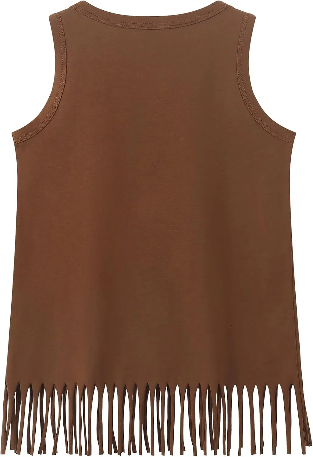 Noomelfish Girls Fringe Tank Tops Cotton Summer Sleeveless Shirts (5-12 Years)