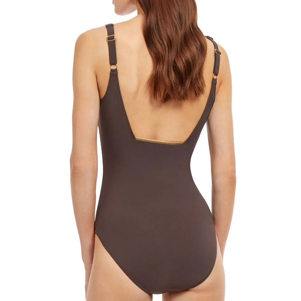 Onyx Square Neck One Piece Swimsuit