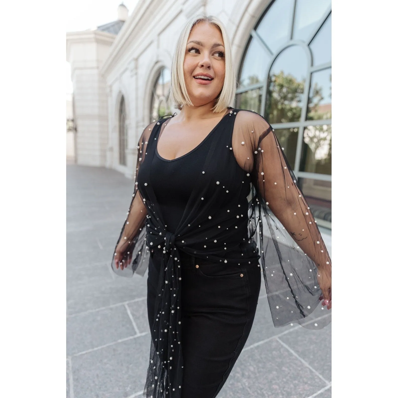 Pearls Chic Sheer Kimono