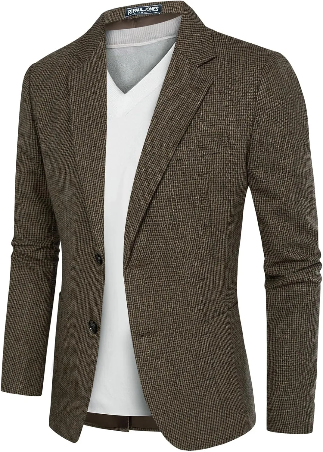PJ PAUL JONES Men's Herringbone Tweed Blazer British Wool Blend Sport Coat Jacket