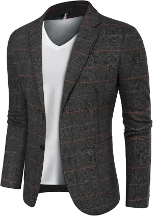 PJ PAUL JONES Men's Herringbone Tweed Blazer British Wool Blend Sport Coat Jacket