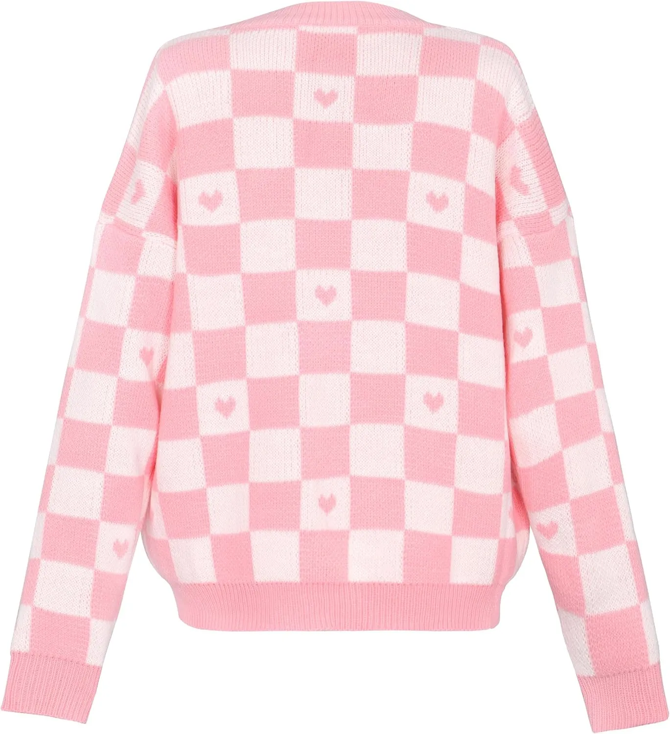 Plaid Cardigan Sweaters for Women Girls Long Sleeve Open Front Knit Cardigans JK School Uniform