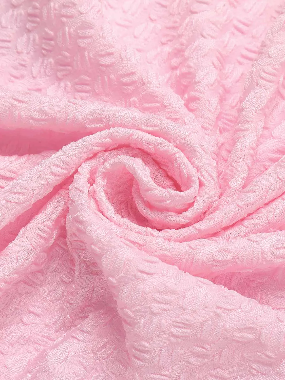 [Pre-Sale] Pale Pink 1950s Solid Ruched Swimsuit
