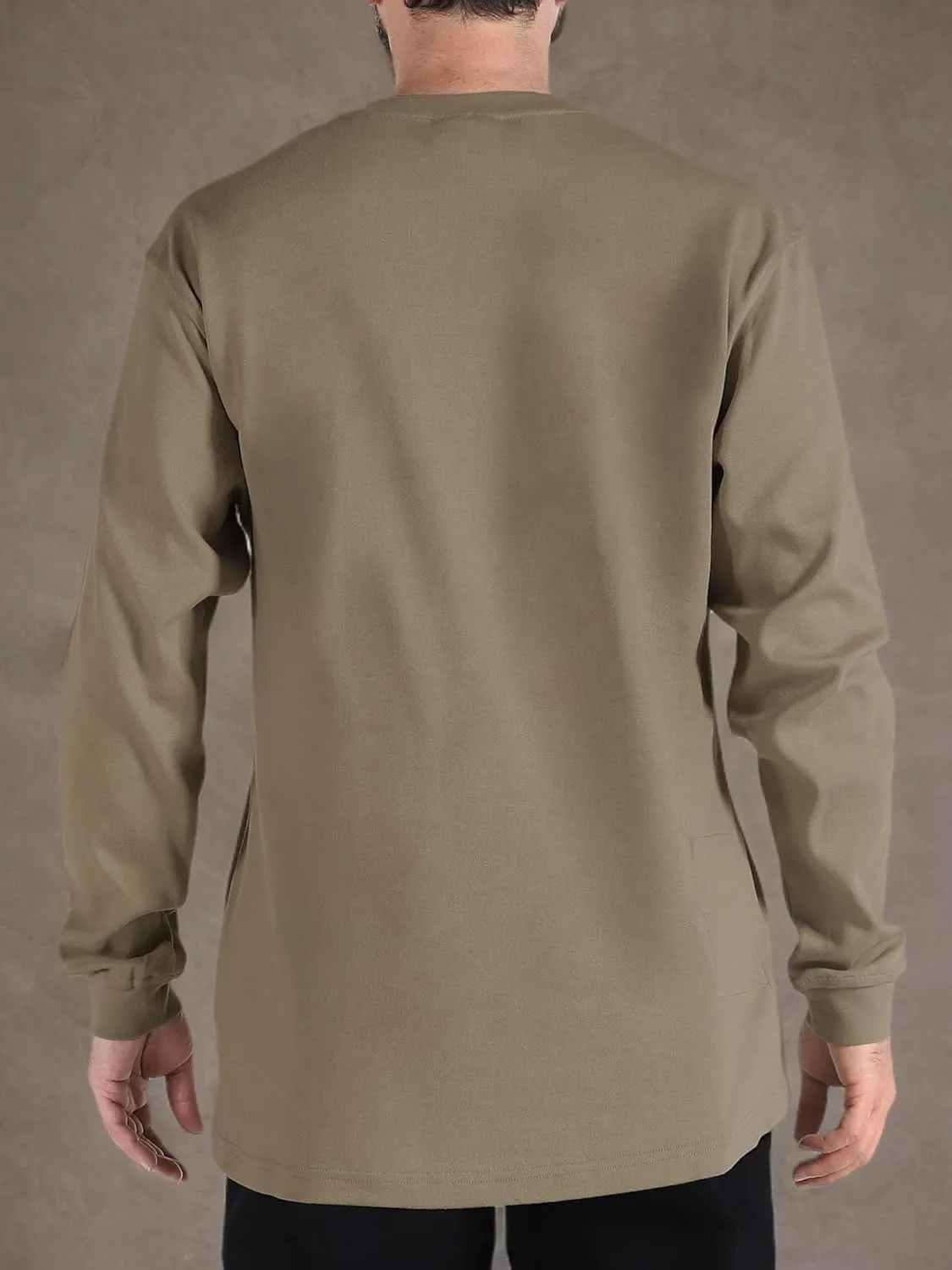 PTAHDUS FR Shirts for Men,5.5oz/7.1oz Round Neck Flame Resistant Long Sleeve Shirts, 100% Cotton Workwear FR Clothing for Men