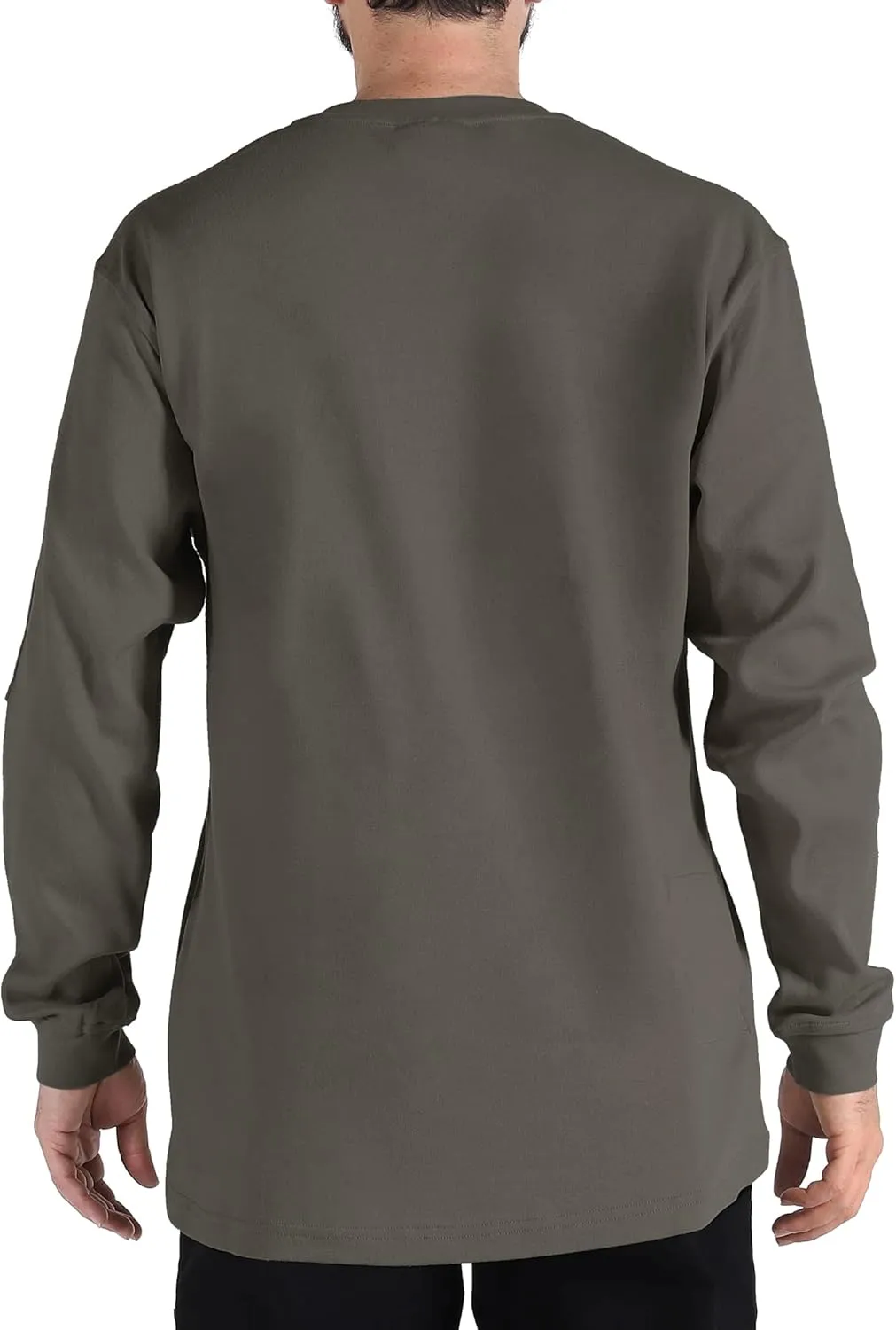 PTAHDUS FR Shirts for Men,5.5oz/7.1oz Round Neck Flame Resistant Long Sleeve Shirts, 100% Cotton Workwear FR Clothing for Men