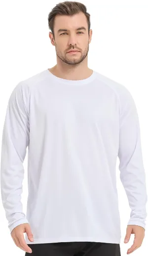 Rash Guard Shirts for Men Long Sleeve Sun Protection Shirts Outdoor Regular Fit Swim Shirt Quick Dry
