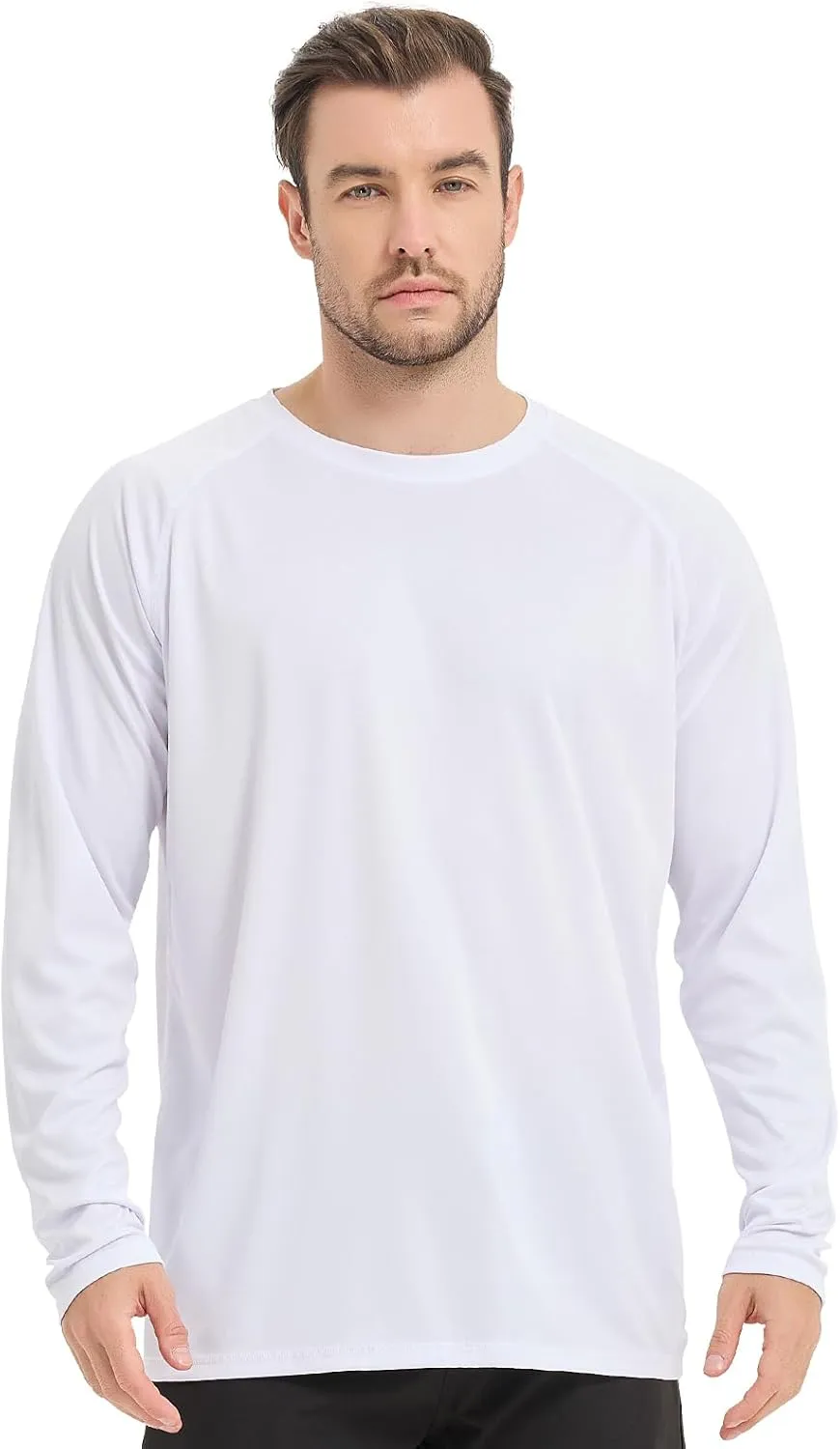 Rash Guard Shirts for Men Long Sleeve Sun Protection Shirts Outdoor Regular Fit Swim Shirt Quick Dry