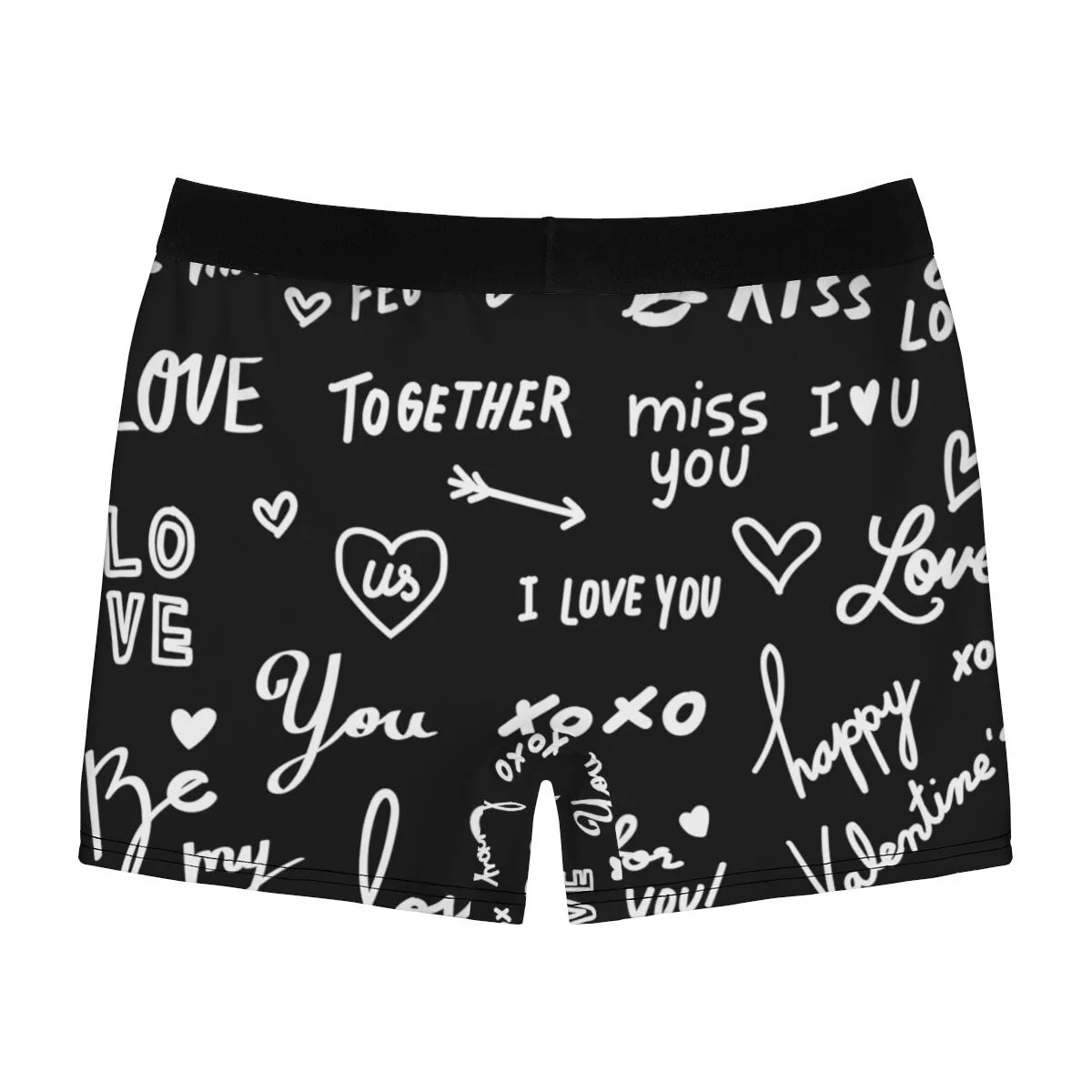 Red Black Love Notes Mens Boxer Briefs,Gift for Him/Christmas/Birthday/Engagement/Anniversary/Funny Gifts/Halloween/Thanksgiving/Valentines