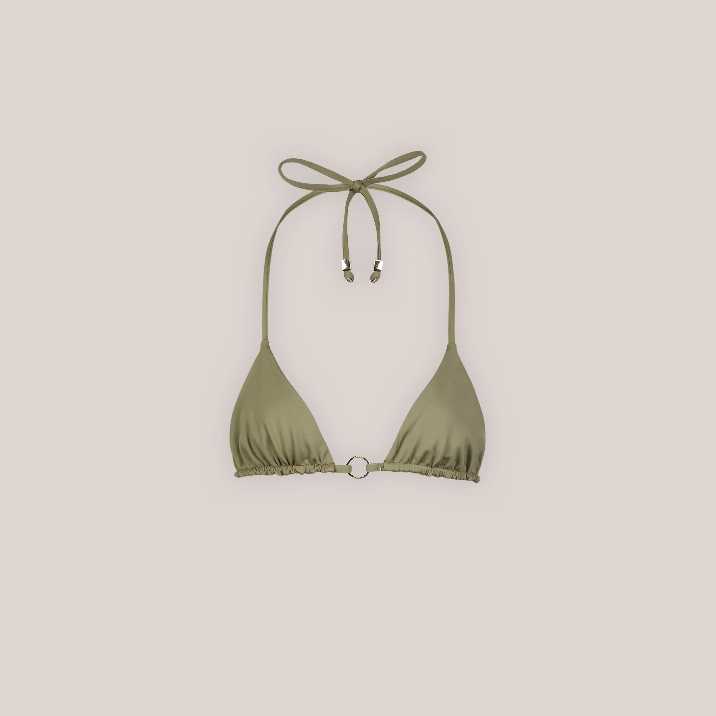 Reversible Triangle Bikini Top - Green/Floral