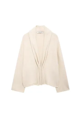 'Roberta' Minimalist Gold-Trimmed Knit Jacket